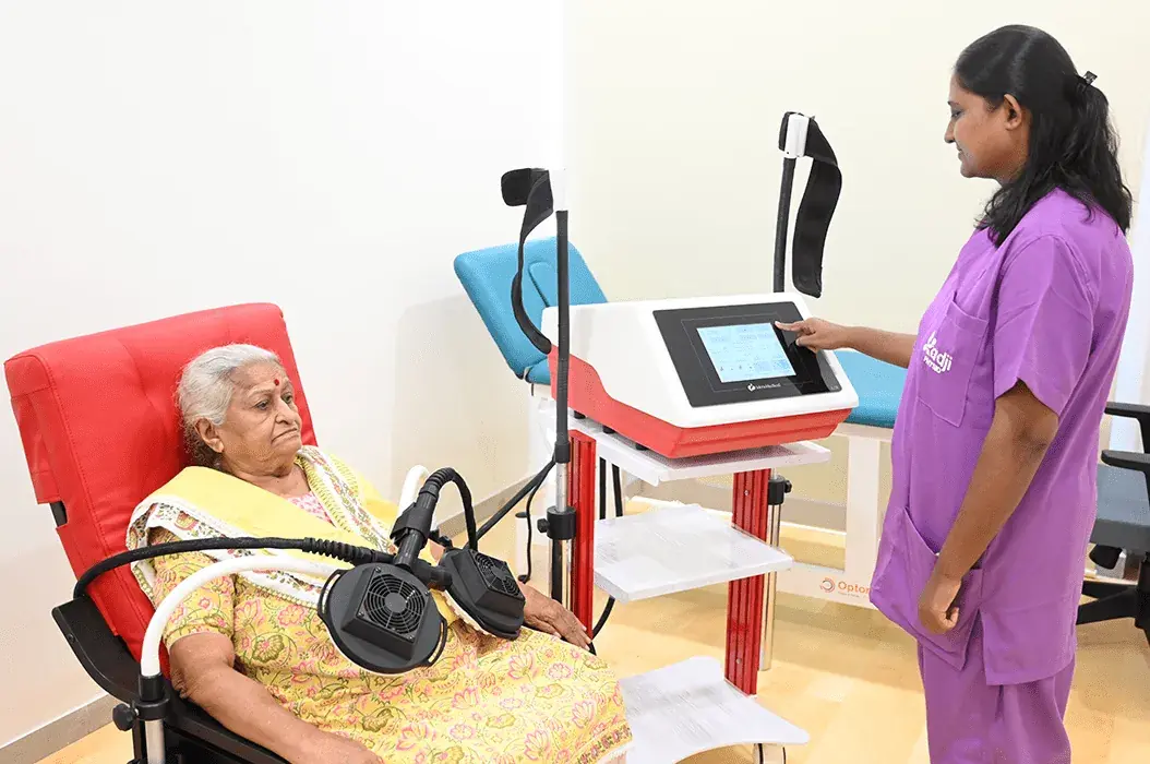 Kadji clinician supporting a patient through a therapy programme
